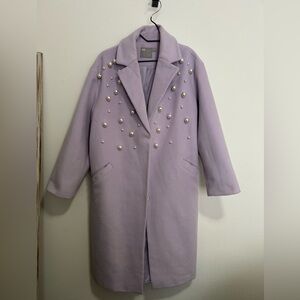 ASOS Pearl Beaded Purple Coat